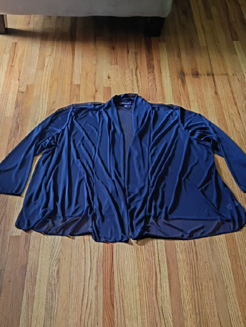 Roaman's Navy Open-Front Cardigan Lightweight Size 32 W